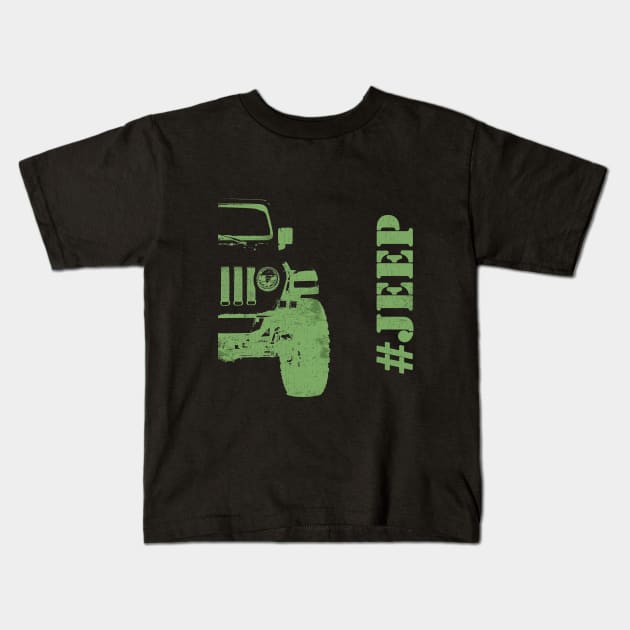 Jeep off road design Kids T-Shirt by WOS